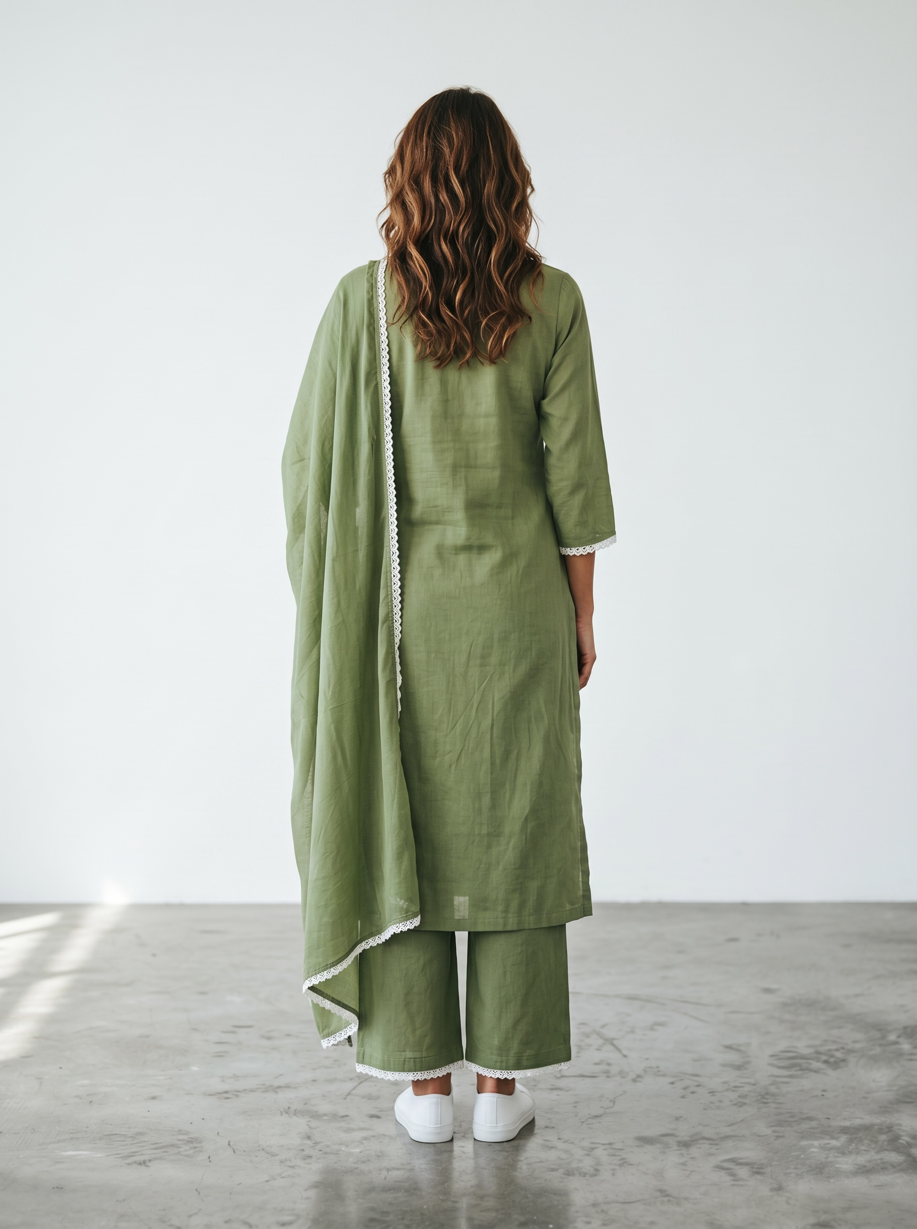 Classic Olive Green Embroidered Kurta Set